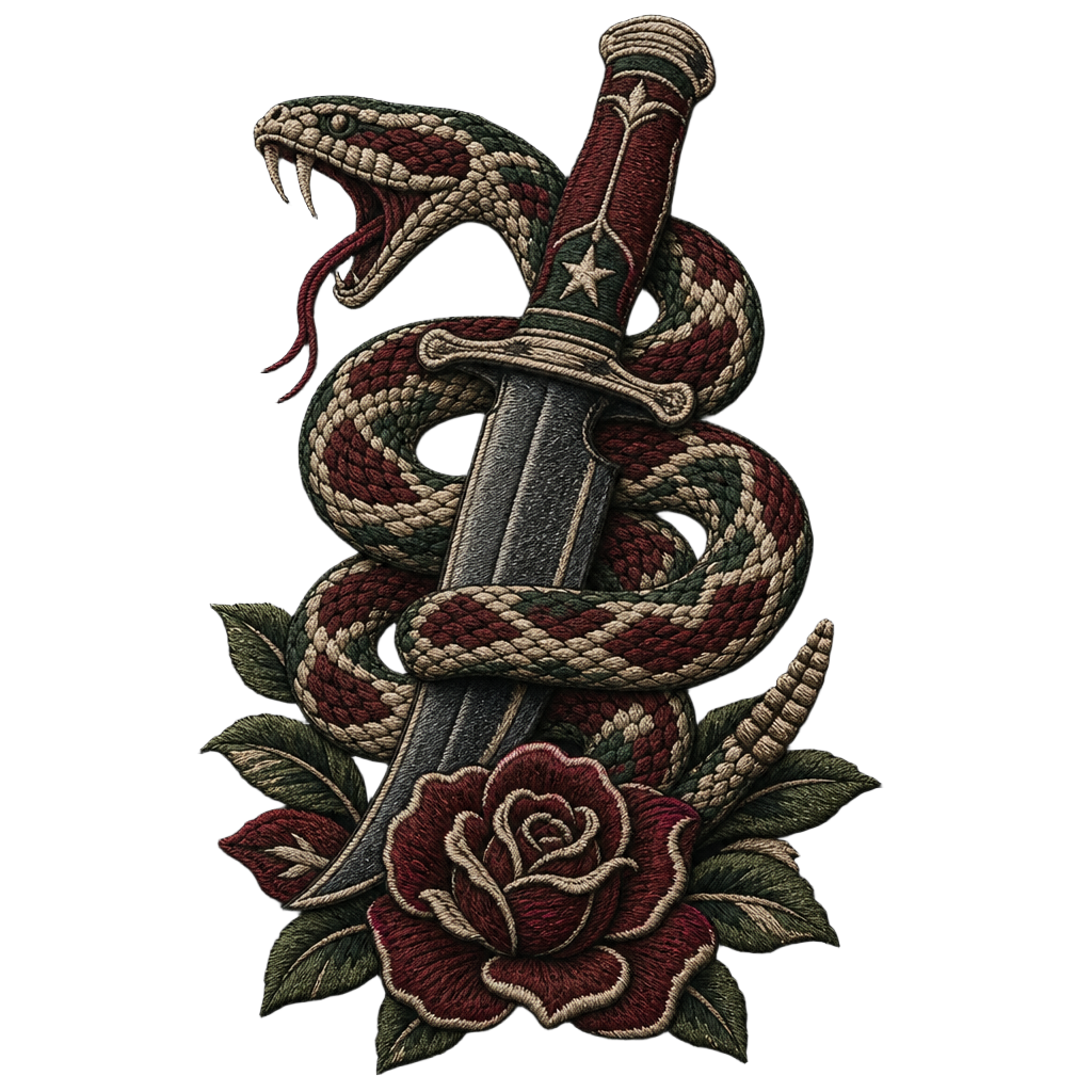 Snake & Dagger embroidered patch